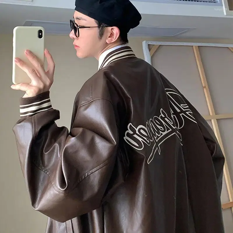 Men's Jackets Korean Style Motorcycle Leather Jacket Trendy Ins Handsome Versatile Student Baseball Uniform Spring And Autumn Top