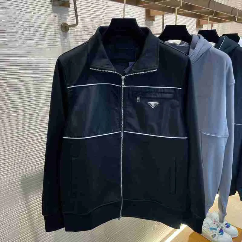 Мужские куртки дизайнерские 2023 треугольные стандартные железные брендовые нагрудные куртки с карманом на молнии пальто-кардиган на молнии 3FJ6