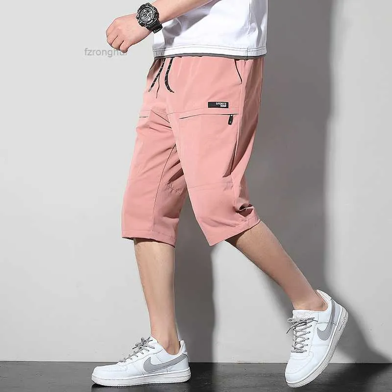 2023 Summer Mens Korean Jean Shorts Plus Size Capris Casual Loose