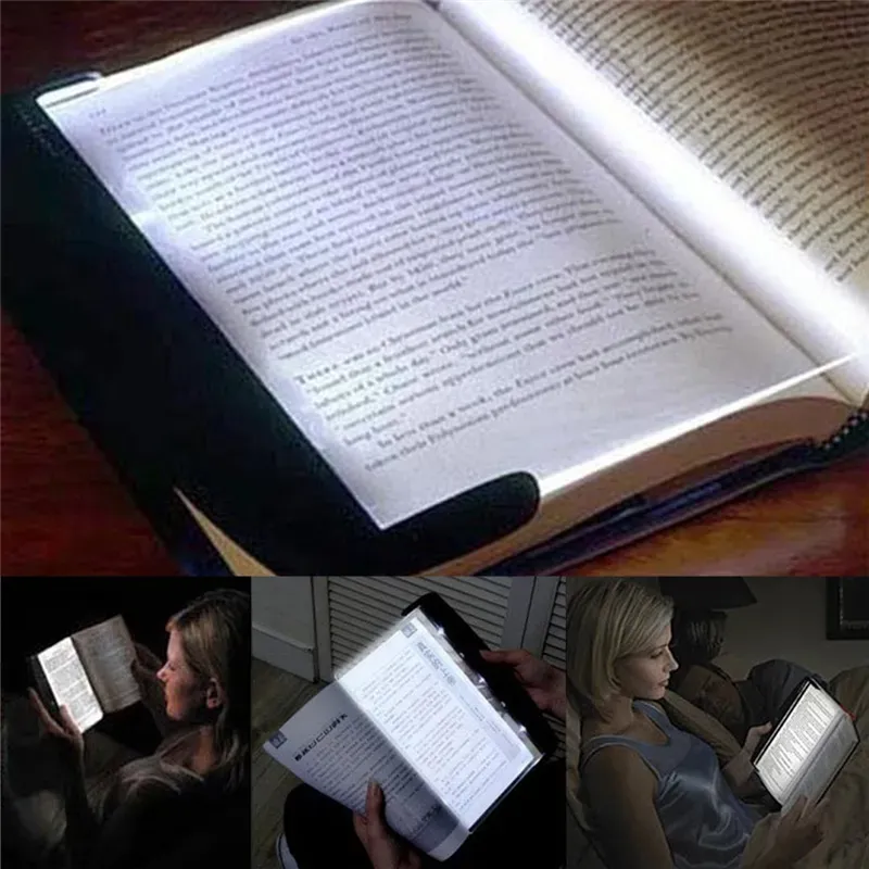 Flat Plate LED Book Light Reading Indoor Lighting Portable Travel Panel Dormitory Desk Lamp Eye for Students Bedroom LL