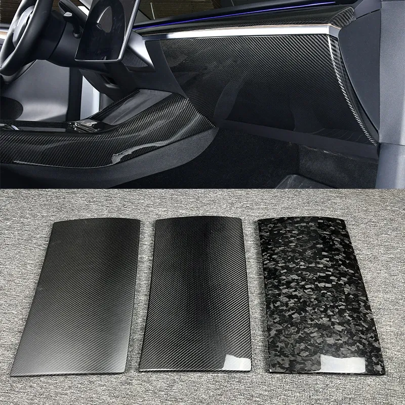 True Carbon Fiber Cover for The Tesla Model 3 Y 2017-2023 Interior Passenger Side Console Glove Box Panel Trim Accessories