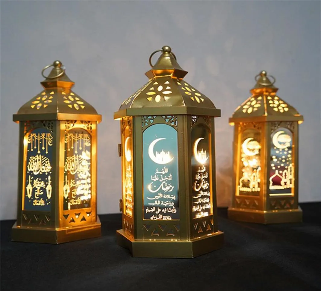 Ramadan Lampa Eid Mubarak Party LED wiszące latarnie 1428 cm ciepłe światła Islam Muzułmańskie DecorationsA351720137