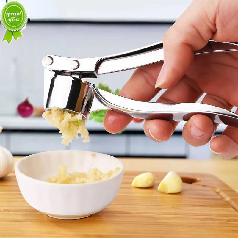 New Imitating Stainless Steel Garlic Press Crusher Kitchen Cooking Vegetables Ginger Squeezer Masher Handheld Ginger Mincer Tools