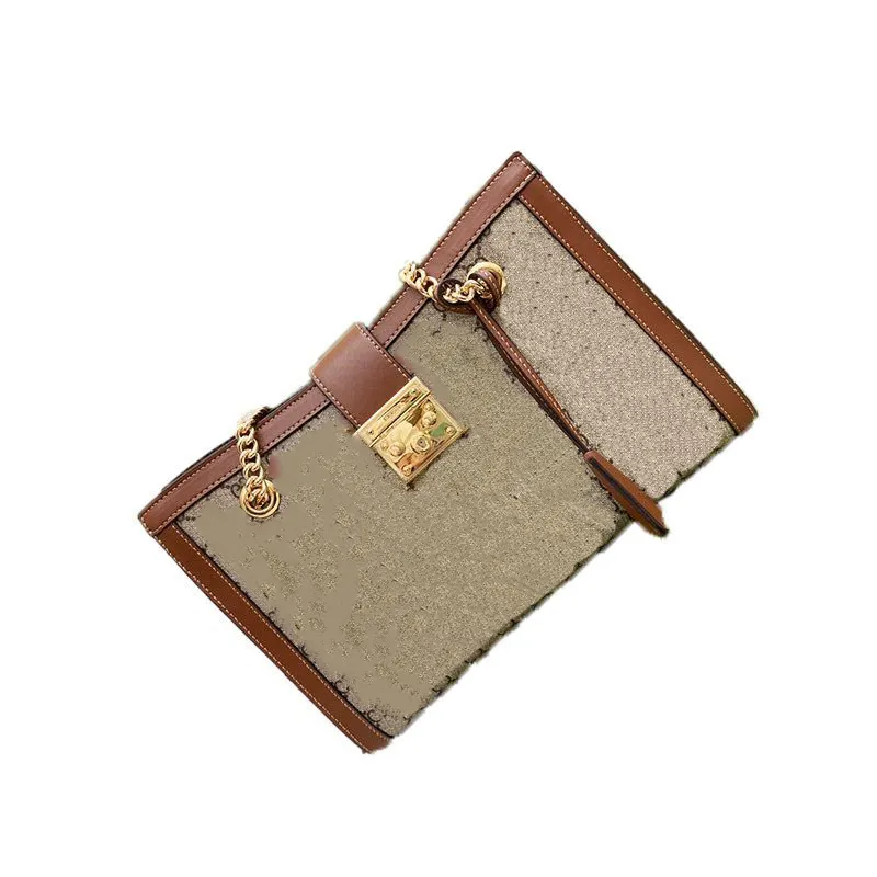 Bag Handbag Women Shoulder Bags Tote Glass Handle Gold Metal Accessories Genuine Leather Detachable Shoulder Strap Lettered Printing