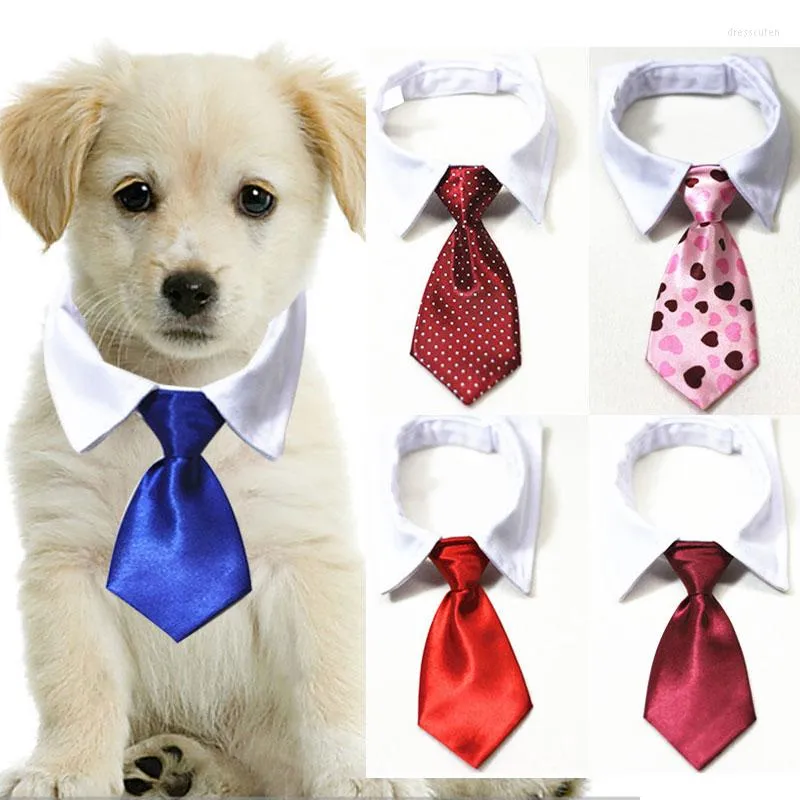 Dog Apparel Tie Cat Fake Collar Pet Formal Necktie Accessory Tuxedo Bow Solid Color Cute Adjustable For Wedding Accessories