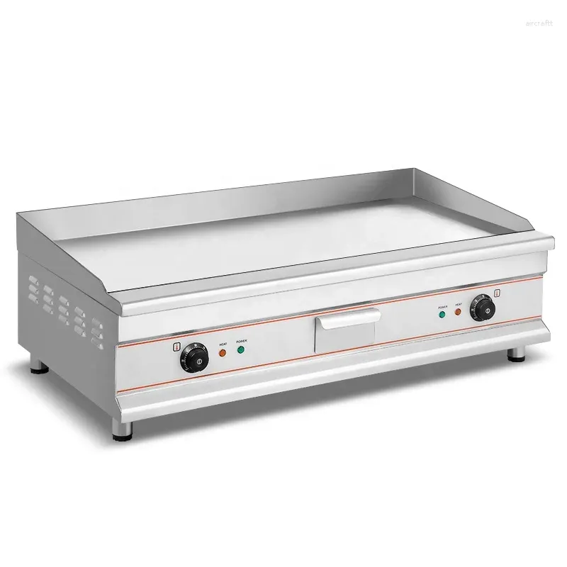 Electric Ovens CE Certification Heavy Stainless Steel Flat Top Griddle Teppanyaki Grill With 2 Buners