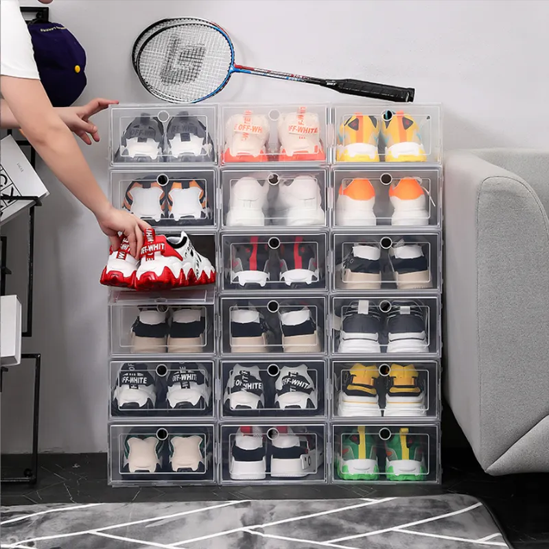 Storage Boxes Bins 6pieceset antioxidant shoe cabinet high transparency slider sports storage box dustproof organizer 230410