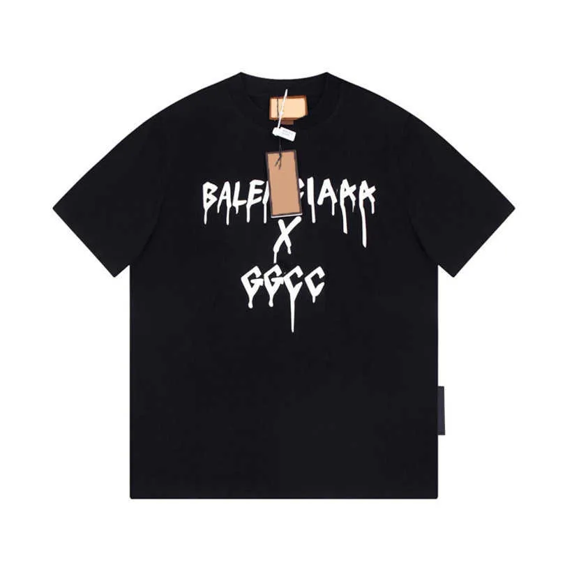 2023 New Women's High Quality Tshirt Shirt Edition Family Co Märke Graffiti Tassel Letter Hylsa unisex t-shirt