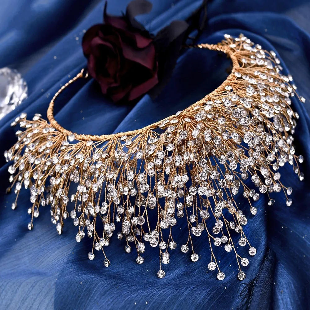 Minkissy Krone Mit Strass – Schwarze Barock-Tiara, Vintage Schmuck Für Hochzeit, Geburtstag & Festliche Anlässe