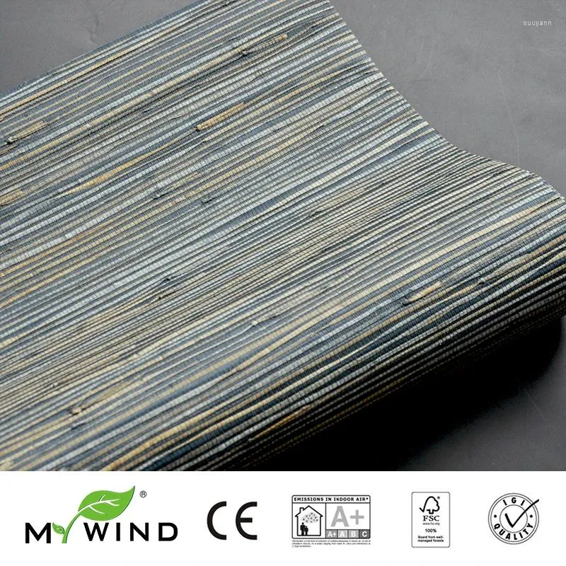 Обои 2023 MY WIND Grasscloth Wallpaper Sea Grass 3D Designs Офисное ТВ Природные пейзажи Декоративные черные