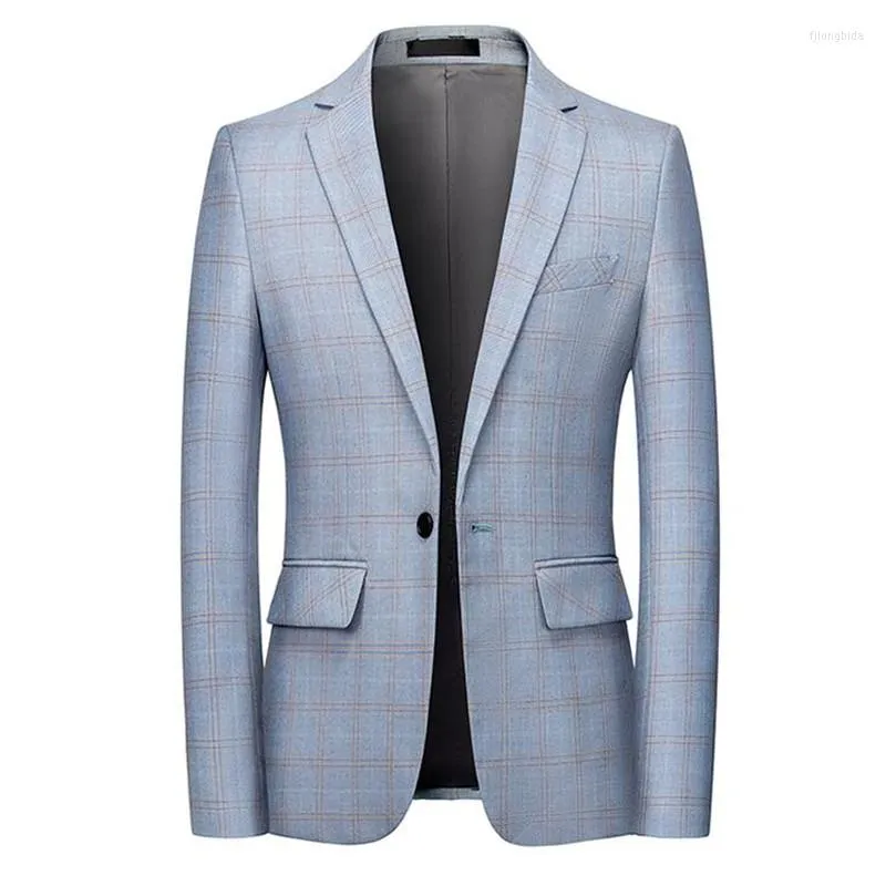 Costumes pour hommes 2023 printemps hommes Simple Plaid costume d'affaires/homme Slim Fit marié pour se marier robe Blazers/homme veste décontractée