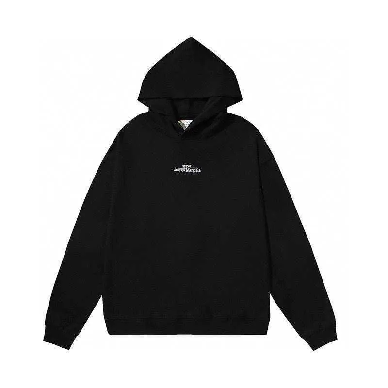 パーカー・フーディ Mm6 By Maison Margiela Classic Black Hoodie With Spacious DHgate.com:MM6 Mens and Womens Designer Margiela Cotton