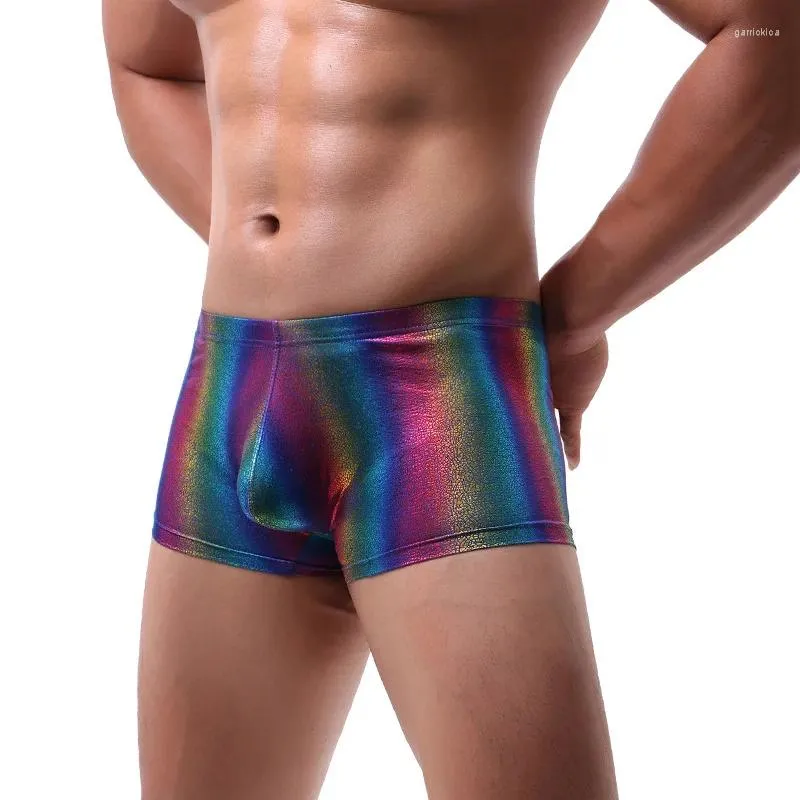 Underpants Wholesale Of Rainbow Men's Flat Corner Pants By Manufacturers: Nylon Casual Large Size U Bulge Bag Breathable Low Waist