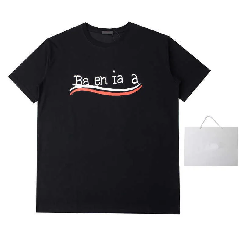 2023 New Women 's 고품질 Tshirt 셔츠 에디션 23 초기 봄 슬리브 티셔츠 코크스 웨이브 낙서 인쇄 트렌드 애호가