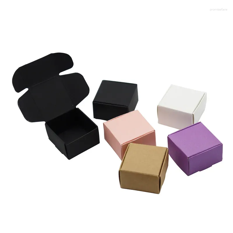 Jewelry Pouches 5x5x3cm Sell DIY White/Brown/Black Paper Small Soap Box Kraft Gift Boxes Cardboard Mini Packing Carton