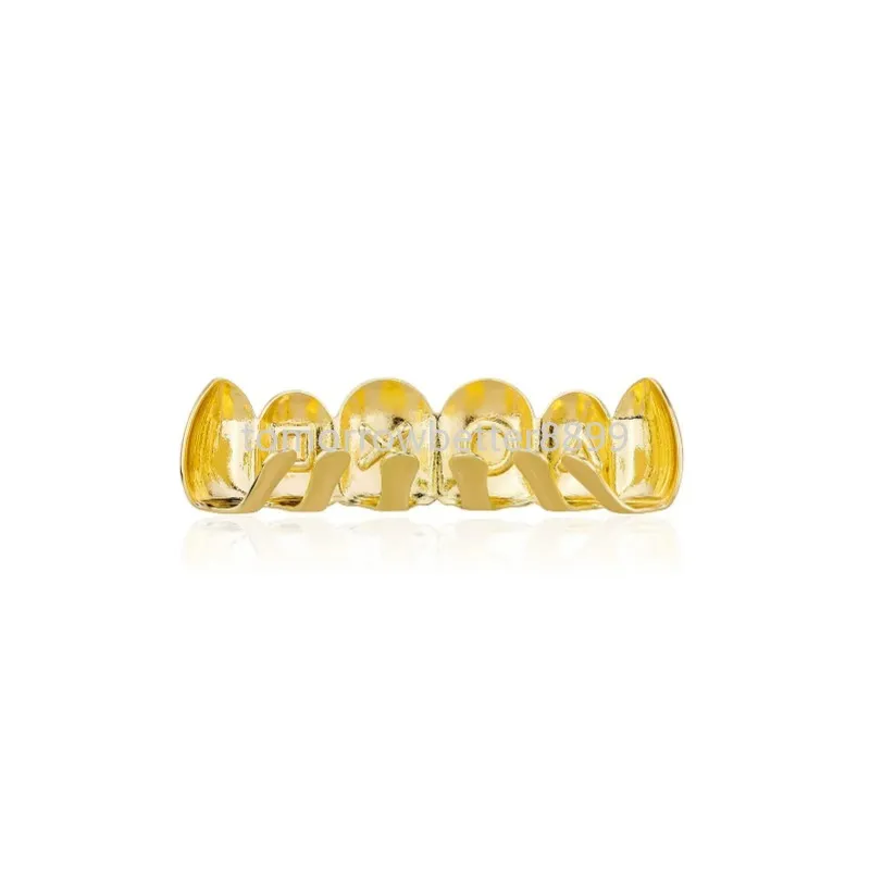 Grillz dentaire plaqué or blanc jaune, bretelles avec lettres, bijoux de personnalité Hip Hop pour femmes et hommes