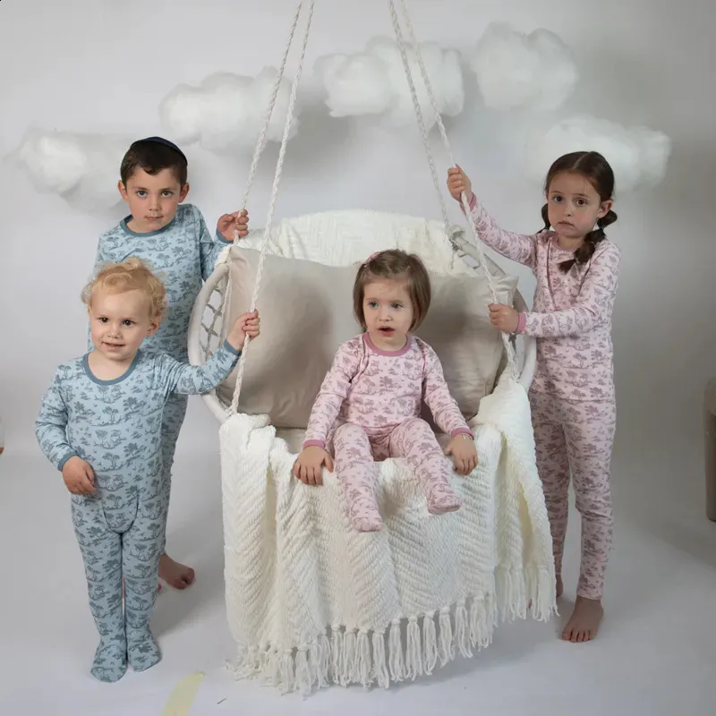 Set di abbigliamento AS pigiama stampato per bambini morbido set elasticizzato per neonata 231109