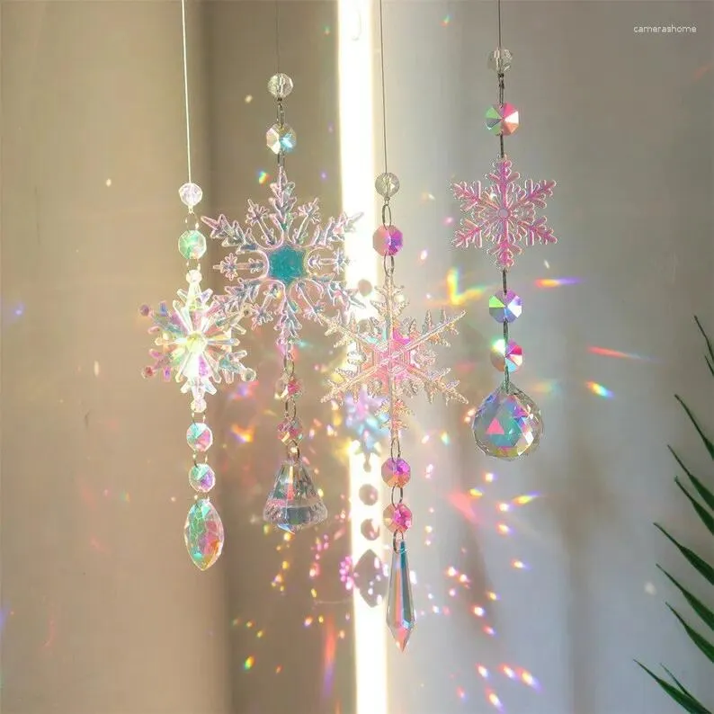 Sieradenzakjes Aankomst Kerst Sneeuwvlok Kristal Hangende Suncatcher Decoratie Accessoires Jaar Cadeau Voor Vrouwen