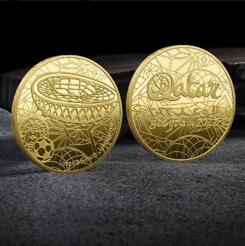Arts and Crafts Médaille commémorative en espèces pièce commémorative de la Coupe du monde Qatar 2022