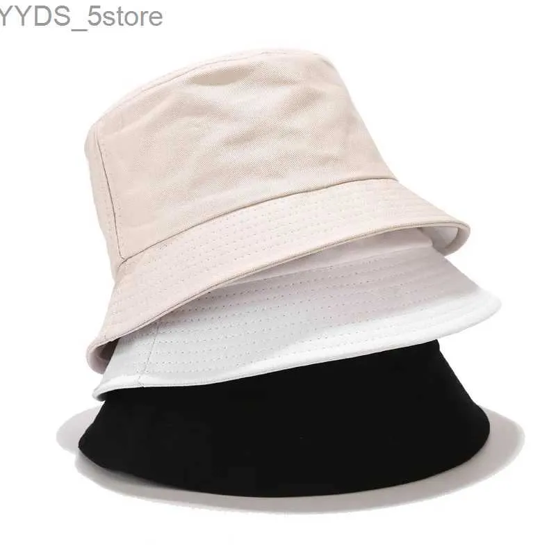 Wide Brim Hats Bucket Hats Summer Bucket Hats Unisex Cotton Foldable Women Fashion Outdoor Sunscreen Hat Solid Color Fishing Hunting Cap Men Beach Cap YQ231110