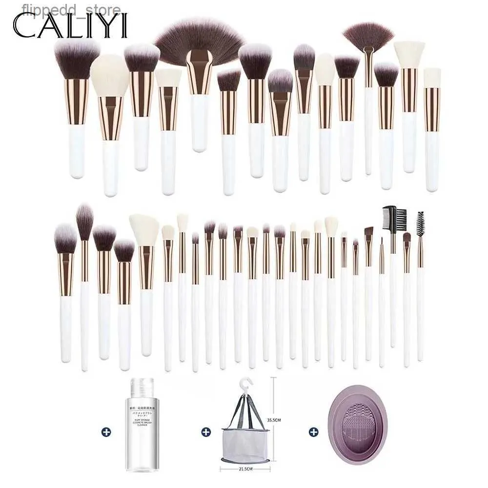 Pinceles de maquillaje CALIYI 15-40 piezas Pinceles de maquillaje Herramientas de maquillaje suave Polvo cosmético Sombra de ojos Base Corrector Rubor Detalle de mezcla Ceja Q231110