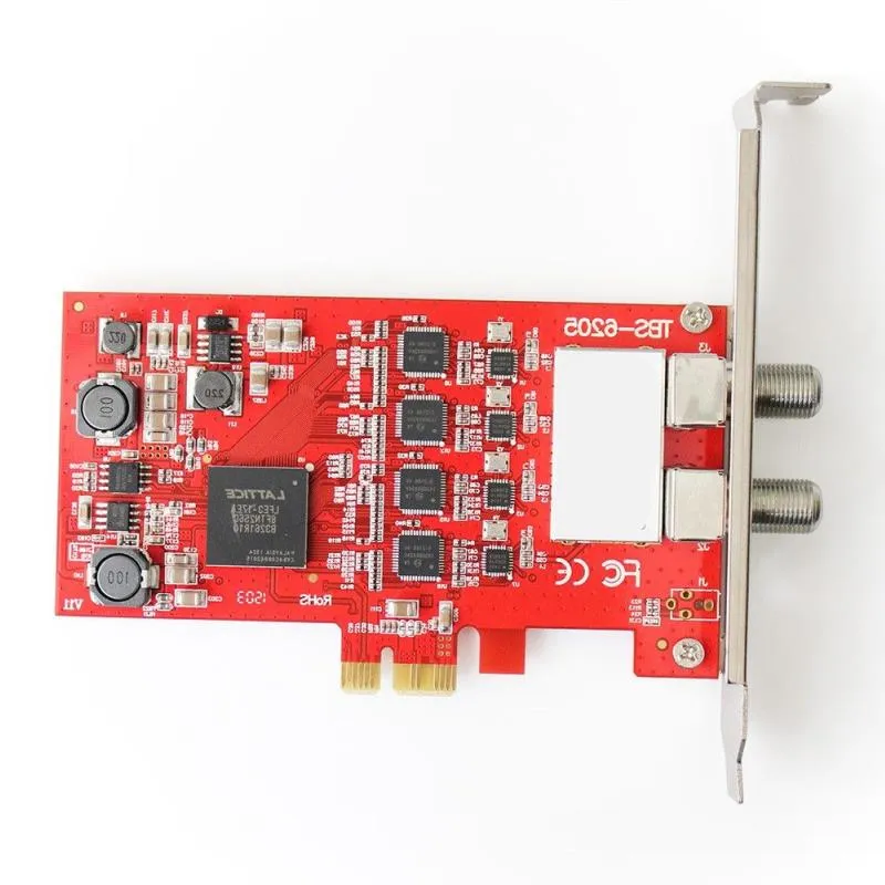 Freeshipping TBS6205 DVB-T2/T/C Quad TV Teled Card لمشاهدة قنوات UK Freeview SD و HD على جهاز الكمبيوتر UXDFK