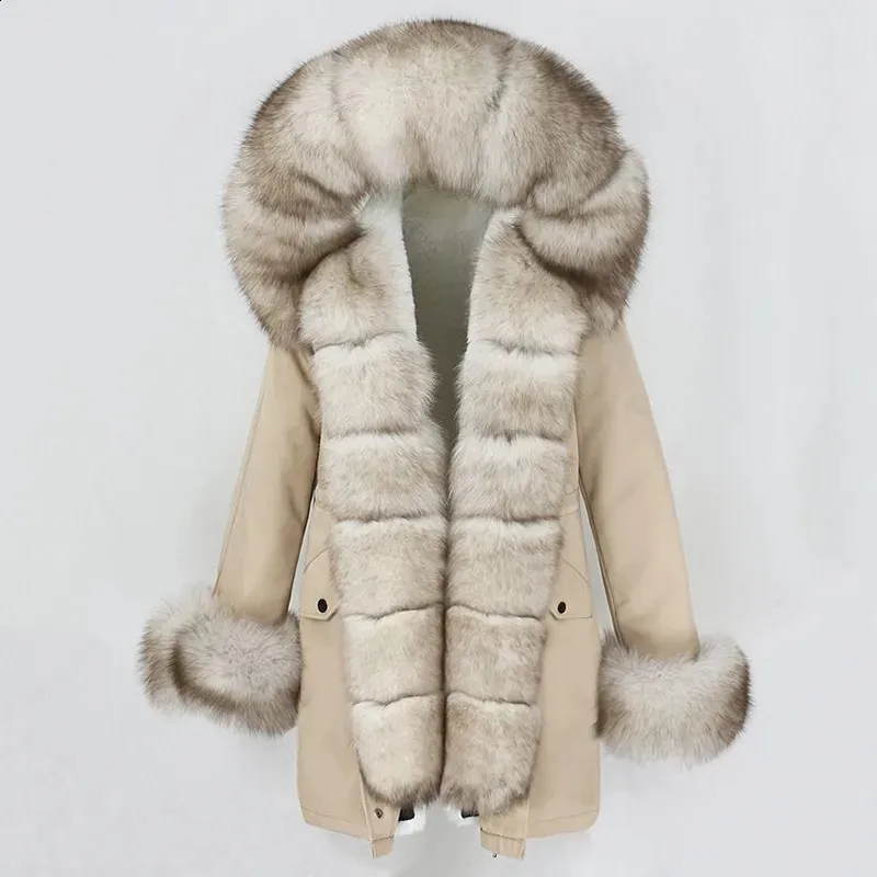 Frauen Pelz Faux OFTBUY Mode Winter Jacke Frauen Echt Mantel Natürlichen Kragen Lose Lange Parkas Große Oberbekleidung Abnehmbare 231109