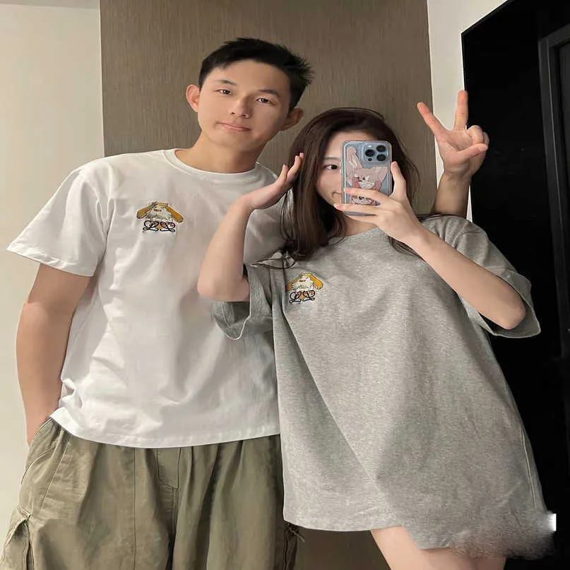 Designer new women t shirt Shirt The correct version of the Year street trend Luojia 23SS embroidered Hare's mobile castle OS loose sleeve T-shirt