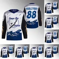 Hockey Jerseys  Andrei Vasilevskiy Bay Lightning 2022 Reverse Retro Jersey Steven Stamkos Corey Perry Patrick Maroon Brayden Point Victor Hedman