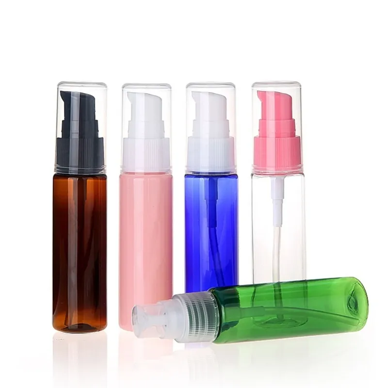 10ml 30 ml de plástico de sedutão de loção vazia garrafas de amostra de bomba de plástico recarregáveis ​​para maquiagem de creme