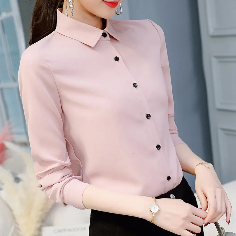 여자 블라우스 셔츠 브랜드 Blusas Mujer de Mod Top Long Sleeve Lapel 화이트 셔츠 사무실 여성 작업 셔츠 패션 의류 Blusas 여자 셔츠 230410