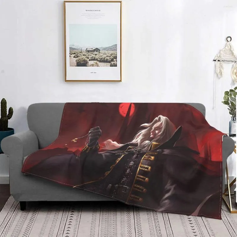 Blankets Inspirational Gifts For Friend Game Anime Alucard Castlevania Throw Blanket Bed Micro Fleece