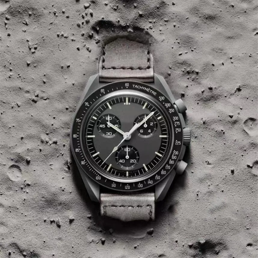 2022新しいバイオセラミックプラネットムーンメンズウォッチフル機能Quarz Chronograph Watch Mission to Mercury 42mmナイロンウォッチマスターWRIS305Q