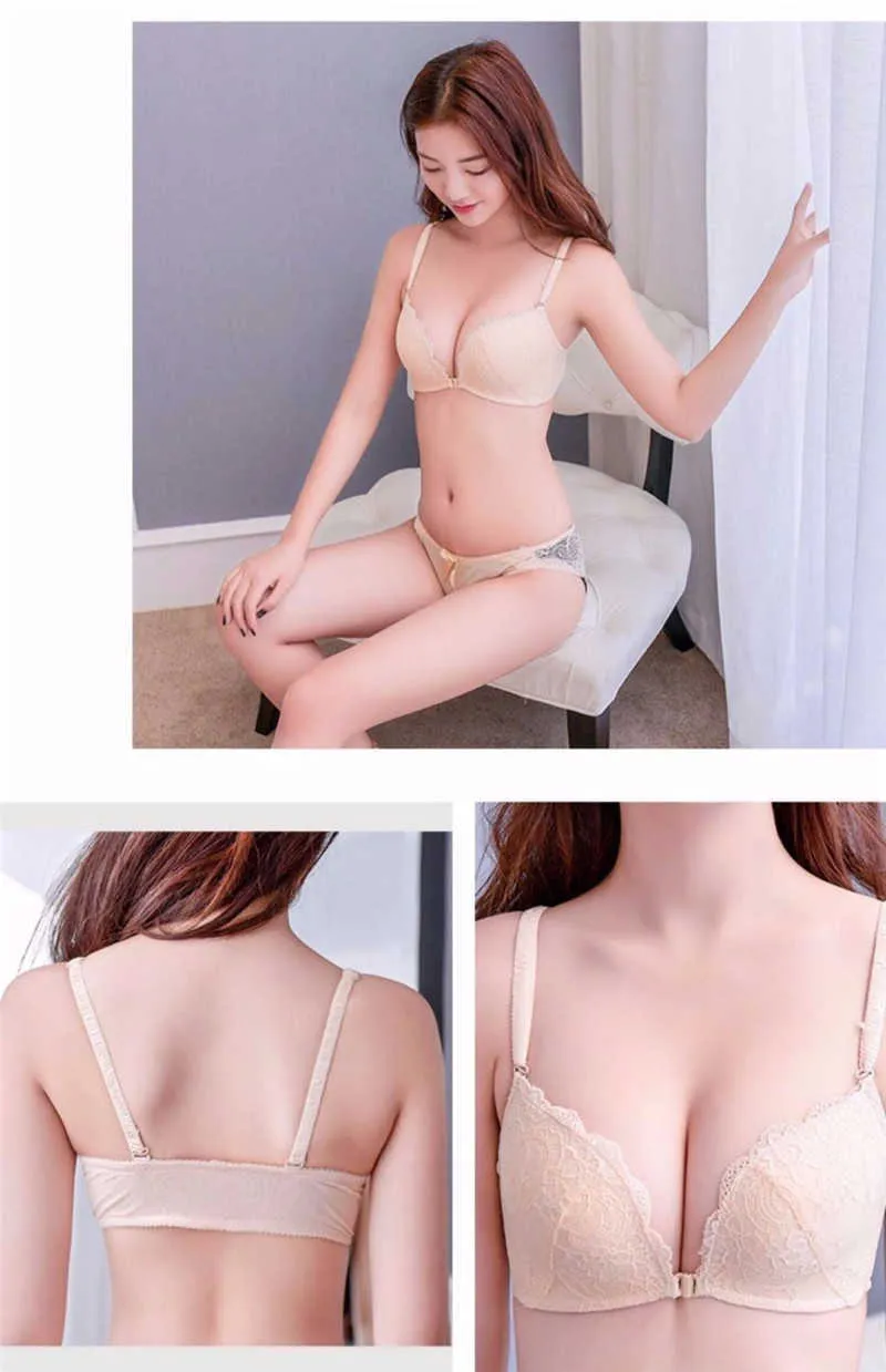 Womens Cotton Lace Front Closure Bra And Panty Set, Push Up Bra And Brief  Sets From Qiaomaidou03, $20.47