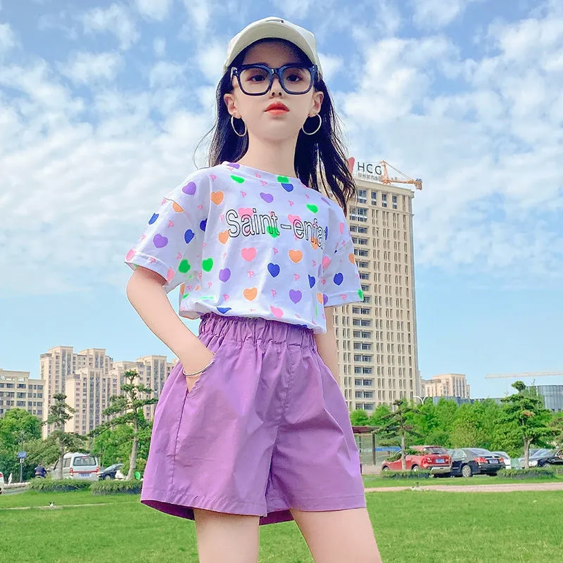 S Girls 'Summer Set Baby Short Sleeve T-shirtloo's Korte mouw Tweede stuk kinder schattige kleding 4 6 8 10 12 230410