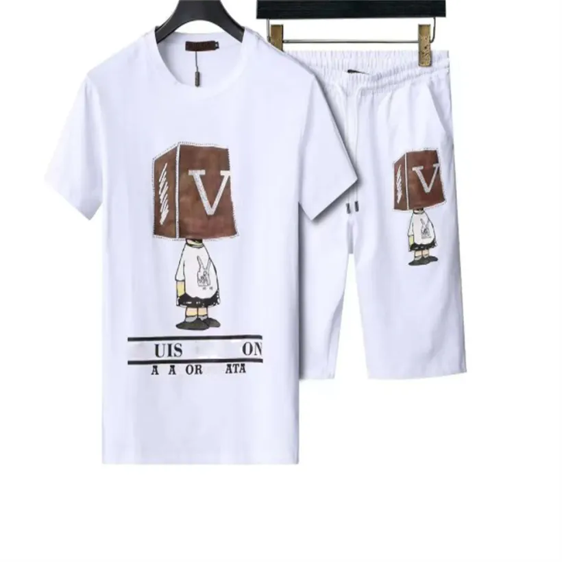 2023 Zestawy koszulki męskiej TrackSuits Projektanci haftowany litera moda w stylu sportowym garnituru męskie ubrania letnie biega