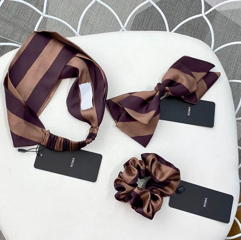 Silk Cross Designer Women Headbands Brand Girls Brown letter Hair bands Scarf Hair Accessories Gifts Yoga Headwraps