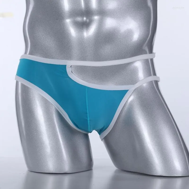 Sous-caisse Men sexy Briefes Fashion Fashion Men's Thin Breathable Ice Silk U-Convex Gay Airplane Pantal
