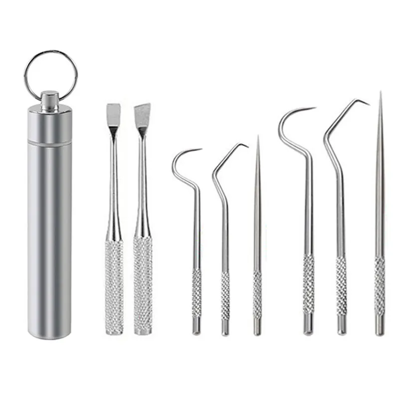 200 Set Metal Stainless Steel Dental Floss Oral Cleaning Tooth Flossing Portable Toothpick Teeth Cleaner With Storage Tube