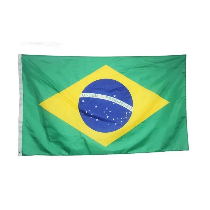 Banner-Flaggen, Brasilien-Flagge, 90 x 150 cm, individuelles brasilianisches Nationalland, Verwendung im Innen- und Außenbereich, fliegend, hängend, in jedem Stil, Drop-Lieferung nach Hause, Gar Dhh0A