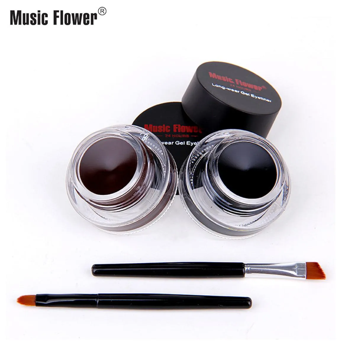 Music Flower Black Brown Twocolor Gel Eyeliner Smudge Proof Water Proof Eye Liner Eye Liner Eyeliner Gel Makeup Cosmetic B8306689