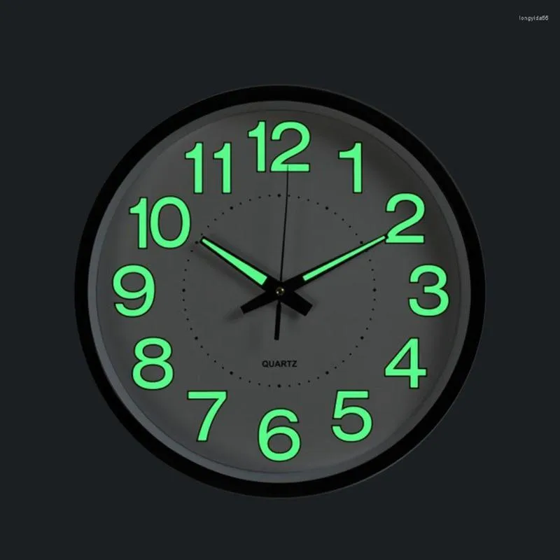 Wall Clocks 12 Inch Luminous Clock Glow In The Dark Quartz Simple Silent Modren Deco Murale Minimalist Decor Wallclock Wanddeko