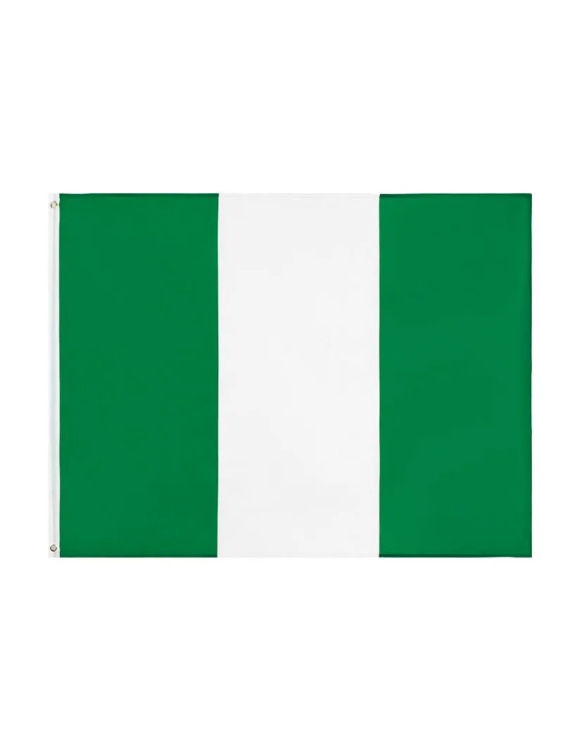 Shpping in Nations Flagi 3x5ft 90x150cm Zielona biała NGA NG Nigeria Flaga Nigerian Banner na wewnętrzną dekoratio2161908