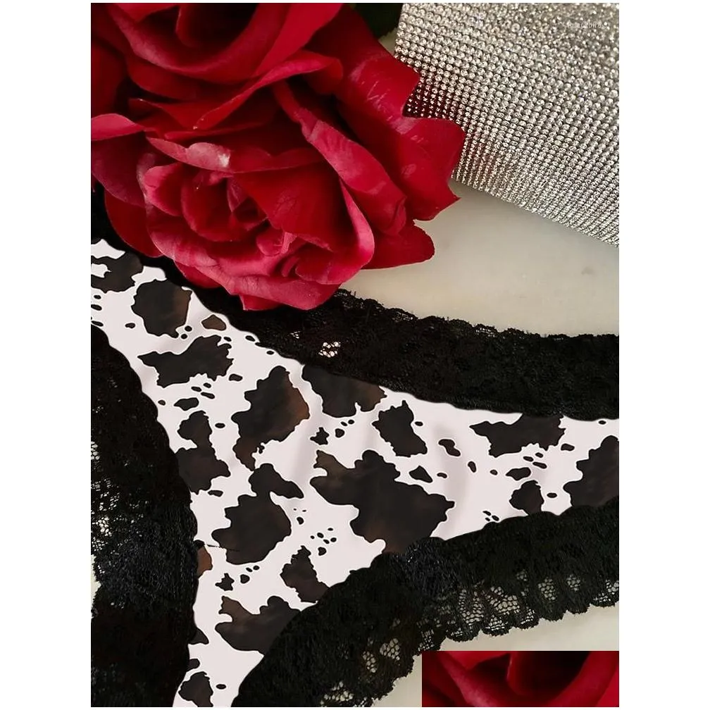 womens panties women sexy cow lace splicing low-waist underwear thong female g string breathable lingerie temptation embroidery