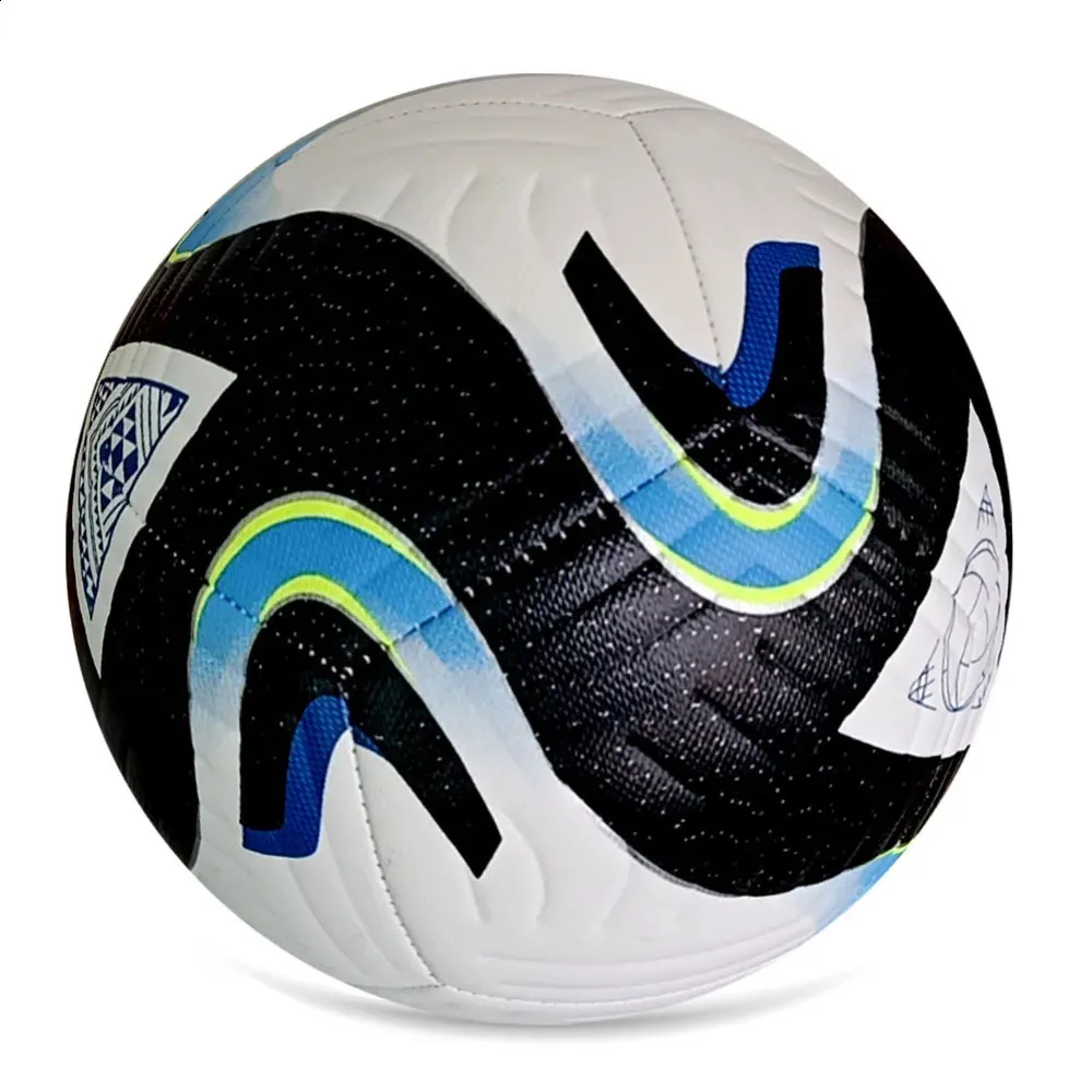 Gants de sport Ballons de football noirs de haute qualité Taille officielle 5 Soft PU Goal Team Match Ball Ballons de football en plein air Ligue d'entraînement futbol bola 231109