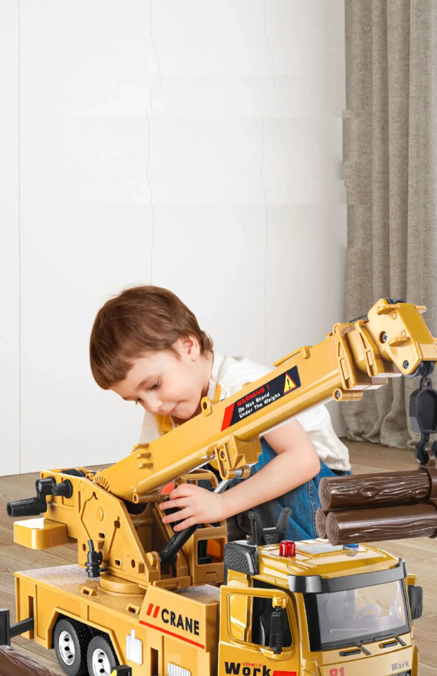 Jenilily Camion Grue Jouet Véhicule Chantier Jouet Cadeau Enfant 3 Ans
