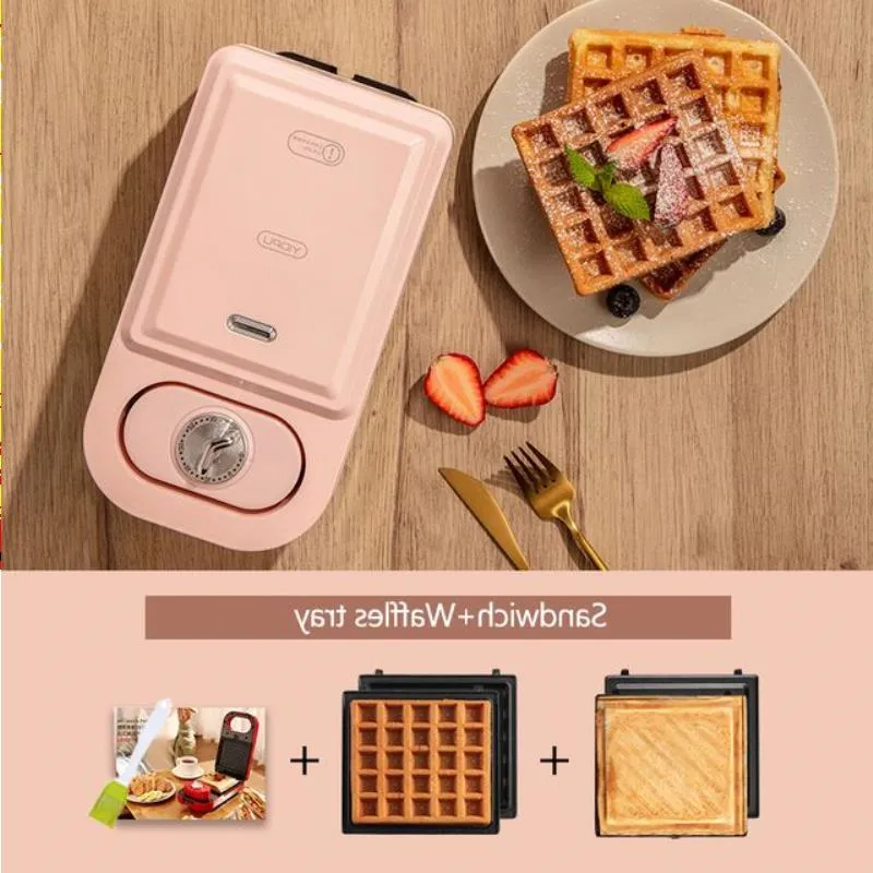 Machine à sandwich électrique Machine à petit-déjeuner Ménage Light Food Multifonction Gaufrier Takoyaki Toast Pression Grille-pain Owkom