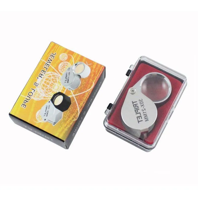 Freeshipping 12pcs /lot Foldable Jewelry Pear Magnifier magnifying glass loupe for currency detecting Antique jade identification Qulkf