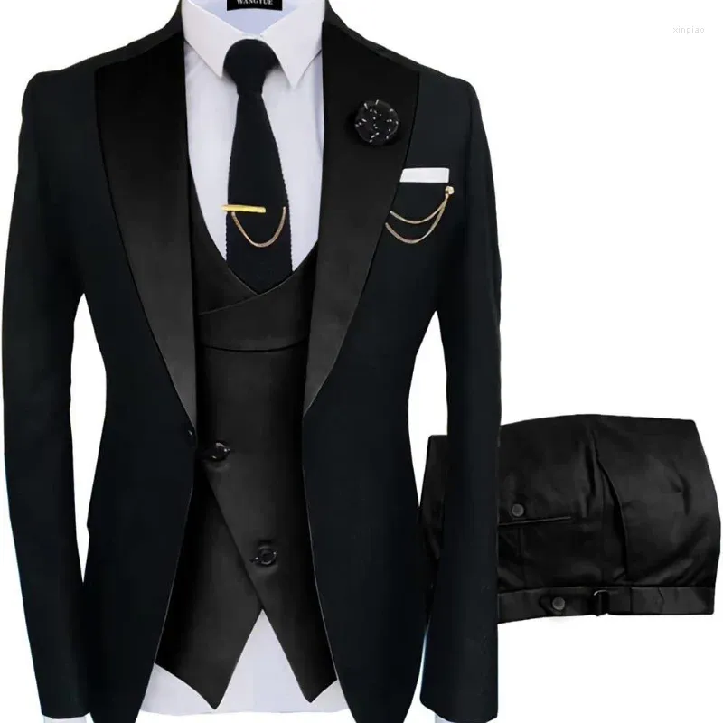 Costumes pour hommes 2024 Costume trois pièces coréen Slim Fit Business Banquet Hommes pour hommes