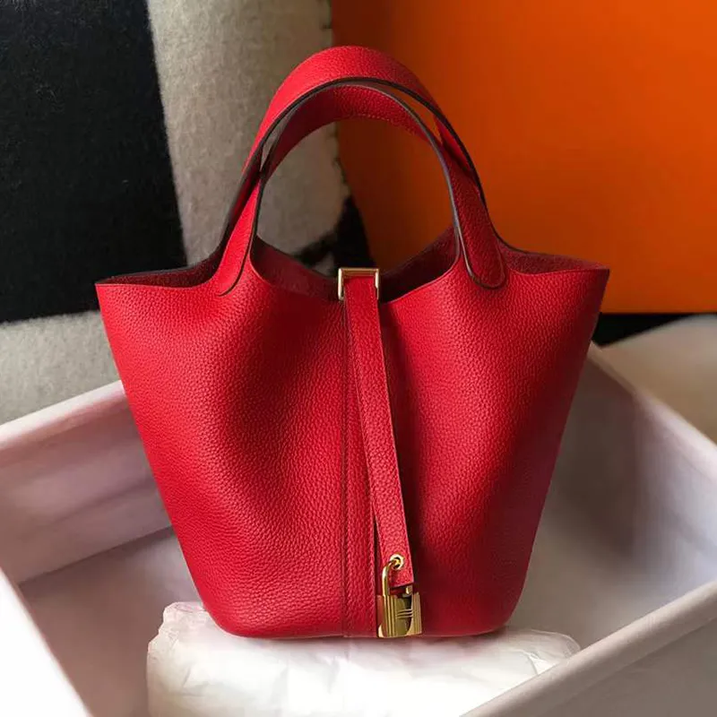 2024 Designer-Tasche Luxurys Handtaschen Picotin Lock Bag Damen Geldbörse Eimertaschen Handgefertigte Handtaschen Klassisches Togo-Rindsleder Retro-Goldqualität